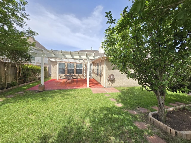 17427 N Riata Lake Dr, Cypress, TX 77433 - rear view of property with brick siding, a pergola, and a patio area