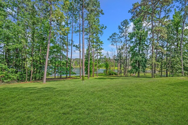 627 Shoreline Dr, Brookeland, TX 75931 - view of grassy yard featuring a water view