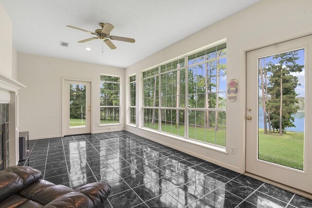 627 Shoreline Dr, Brookeland, TX 75931 - sunroom / solarium with recessed lighting and baseboards