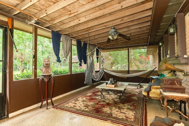 6915 Oak Bend Dr, Alvin, TX 77511 - sunroom / solarium featuring ceiling fan and healthy amount of natural light