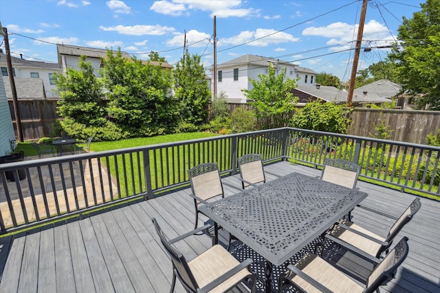 523 W 15th St, Houston, TX 77008 - deck with outdoor dining area and a fenced backyard