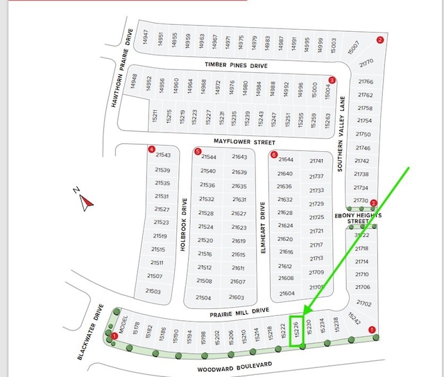 15226 Prairie Mill Dr, New Caney, TX 77357 - map showing property parcels