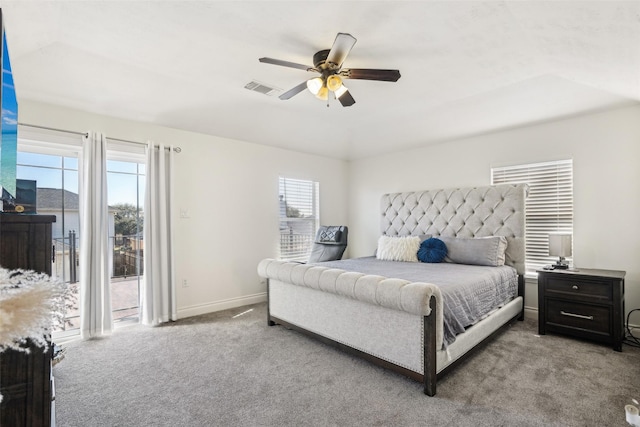 14 Carmel Chase Ct, Manvel, TX 77578 - carpeted bedroom featuring access to exterior, baseboards, and a ceiling fan