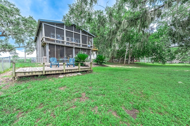 134 Private Road 652, Sargent, TX 77414 - back of property featuring a sunroom and a deck