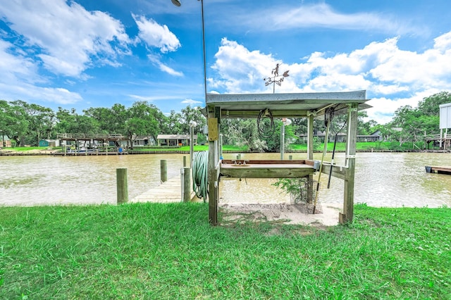 134 Private Road 652, Sargent, TX 77414 - dock with boat lift and a water view