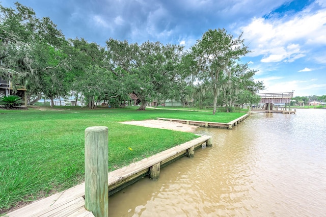 134 Private Road 652, Sargent, TX 77414 - dock with a water view and a yard