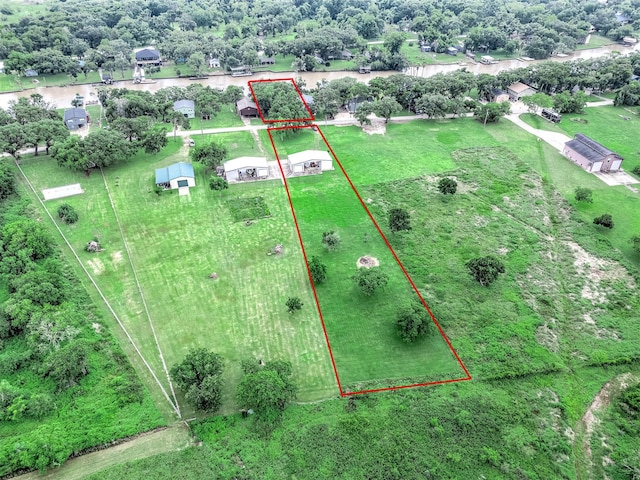 134 Private Road 652, Sargent, TX 77414 - aerial view of property and surrounding area featuring property parcel outlined