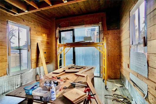 2215 Kane St, Houston, TX 77007 - miscellaneous room featuring wooden walls and wooden ceiling