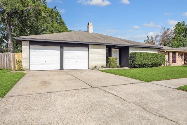 23314 Bright Star Dr, Spring, TX 77373 - view of front of house with an attached garage, brick siding, driveway, a chimney, and a shingled roof