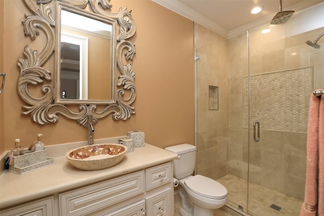17122 Ashley Woods Ct, Spring, TX 77379 - bathroom with a shower stall, toilet, and vanity