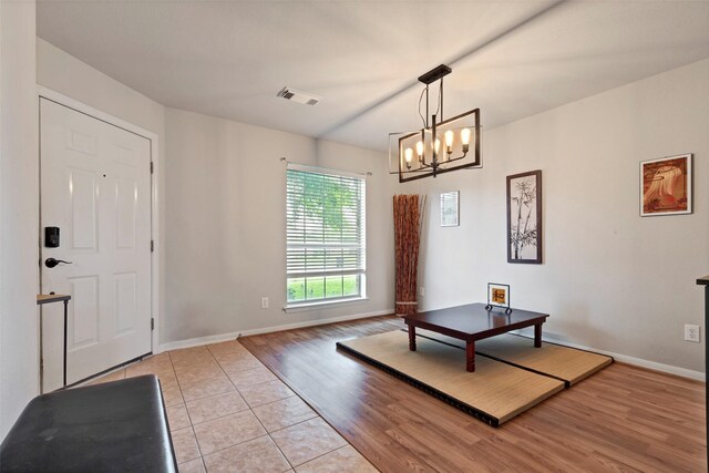 25430 Twister Trl, Spring, TX 77373 - foyer with a chandelier, baseboards, and light tile patterned floors