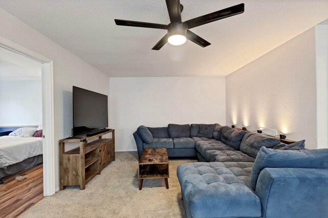 25430 Twister Trl, Spring, TX 77373 - living room featuring a ceiling fan and light colored carpet