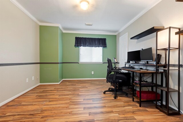 25430 Twister Trl, Spring, TX 77373 - office space with wood finished floors, crown molding, and baseboards