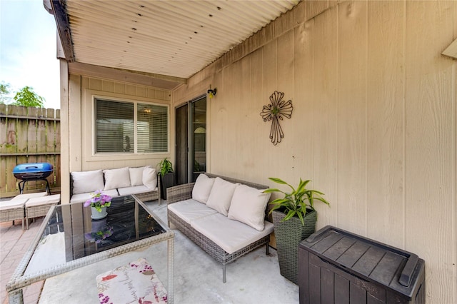 11111 Clear Fork Dr, Humble, TX 77396 - view of patio featuring an outdoor living space and a grill