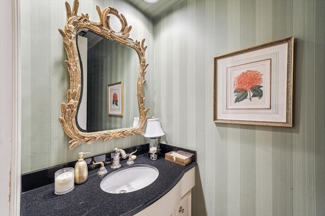 7 Pine Briar Cir, Houston, TX 77056 - bathroom featuring vanity and wallpapered walls