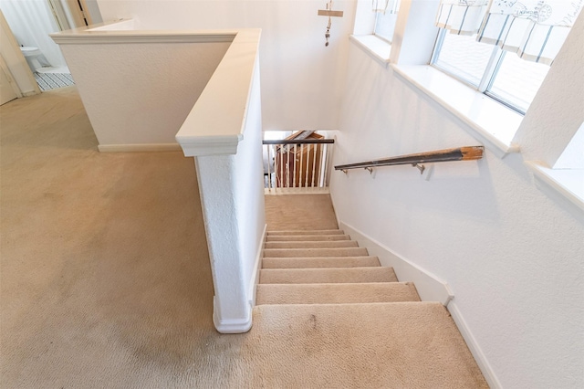 14639 Cypress Cottage Ct, Cypress, TX 77429 - stairs with carpet floors and baseboards