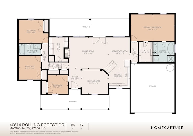 40614 Rolling Forest Dr, Magnolia, TX 77354 - property floor plan