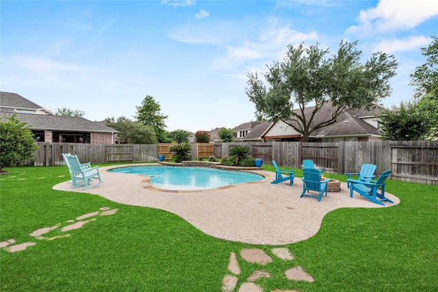 12415 Bunker Cove Dr, Cypress, TX 77433 - view of pool with a patio area and a fire pit
