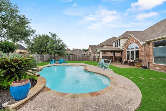 12415 Bunker Cove Dr, Cypress, TX 77433 - view of pool with a patio area and outdoor lounge area