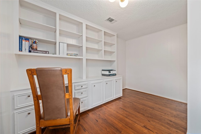 20611 Shillington Ct, Katy, TX 77450 - office with dark wood-style floors and a textured ceiling