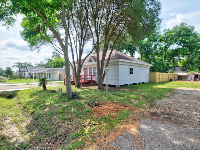 2703 Areba St, Houston, TX 77091 - view of yard featuring a wooden deck