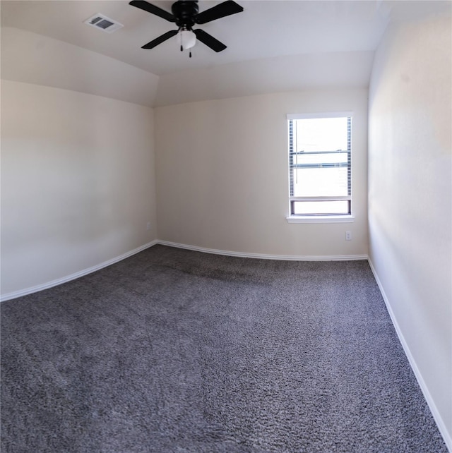 40575 Goldeneye Pl, Magnolia, TX 77354 - carpeted spare room featuring a ceiling fan, baseboards, and lofted ceiling