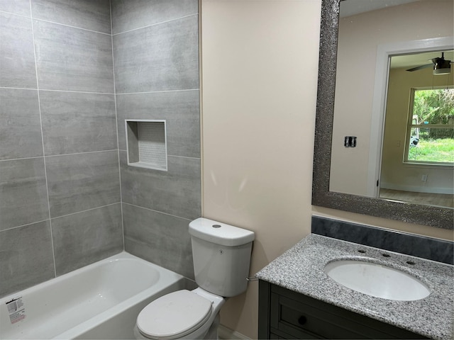 8117 Snowden St, Houston, TX 77028 - bathroom with toilet, vanity, and shower / tub combination