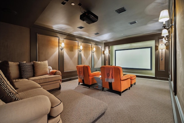 24 Farnham Park Dr, Houston, TX 77024 - home theater with crown molding and carpet