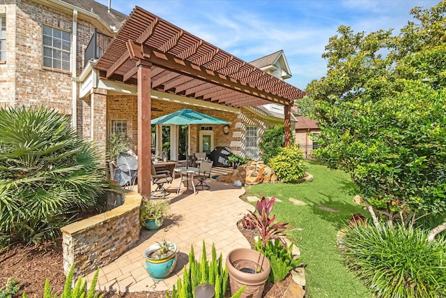 7215 Timberlake Dr, Sugar Land, TX 77479 - view of patio / terrace with a pergola