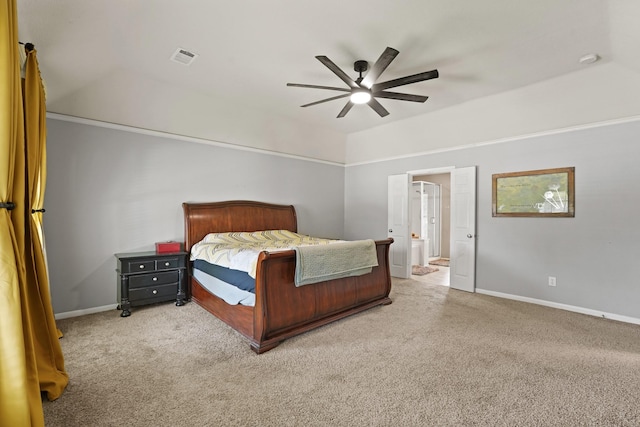 10503 Minturn Ln, Houston, TX 77064 - carpeted bedroom with baseboards, ceiling fan, and ensuite bathroom