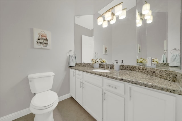 2609 Riverside Dr Unit C, Houston, TX 77004 - bathroom with vanity, toilet, baseboards, and tile patterned flooring
