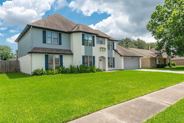 1402 Osborne Dr, Friendswood, TX 77546 - view of front of home featuring driveway, brick siding, roof with shingles, and a garage