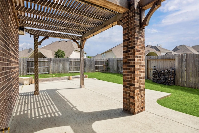 19426 Blueberry Cedar Dr, Cypress, TX 77433 - view of patio featuring a pergola and a residential view