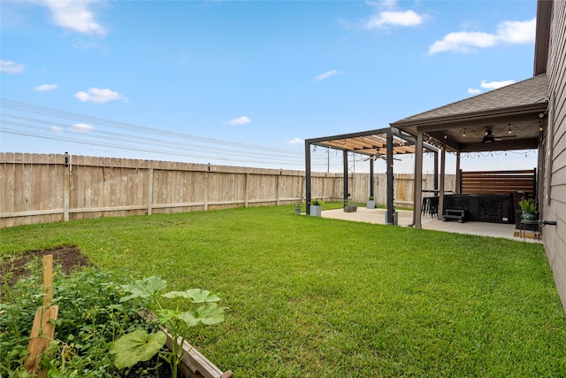 20382 Green Mountain Dr, New Caney, TX 77357 - view of yard with a patio area and a ceiling fan