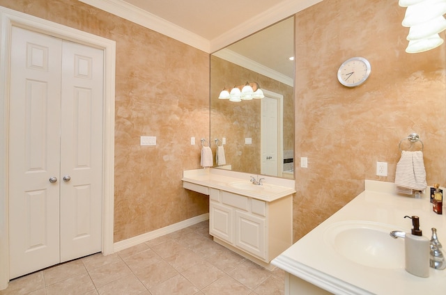 2918 Royal Oaks Grn, Houston, TX 77082 - bathroom with ornamental molding, vanity, and baseboards