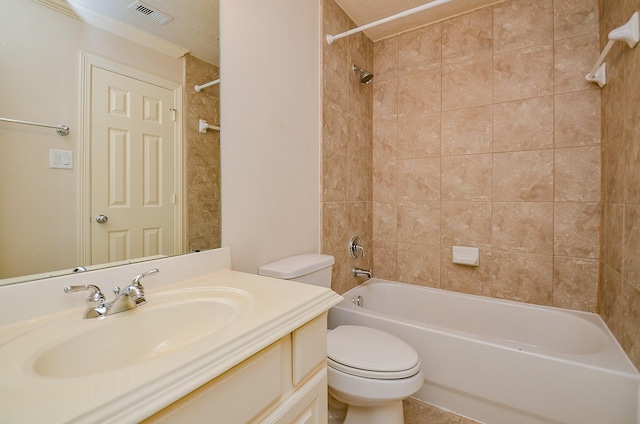 2918 Royal Oaks Grn, Houston, TX 77082 - bathroom featuring toilet, vanity, and bathtub / shower combination