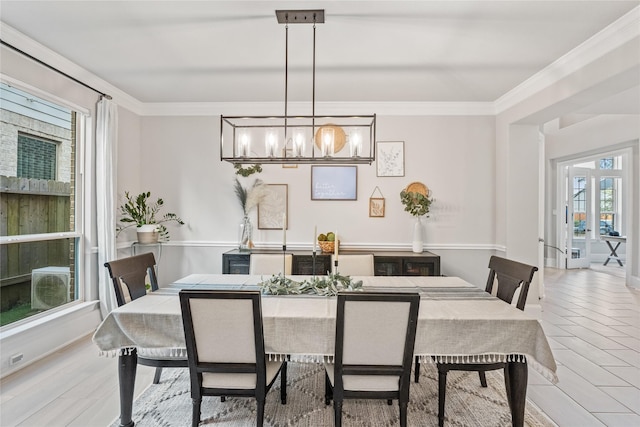 271 Bronze View Dr, Montgomery, TX 77316 - dining space featuring a chandelier, light wood-type flooring, crown molding, and cooling unit
