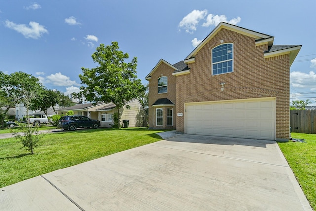 10618 Bassoon Dr, Houston, TX 77025 - traditional-style house featuring brick siding, an attached garage, and driveway