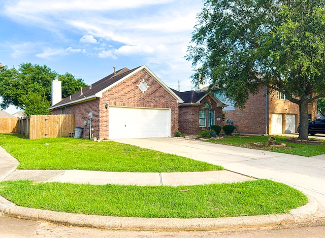 4906 Arbor Falls Ln, Houston, TX 77084 - view of front facade with an attached garage, brick siding, and concrete driveway