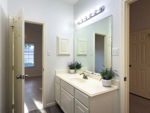 4906 Arbor Falls Ln, Houston, TX 77084 - bathroom featuring vanity and baseboards