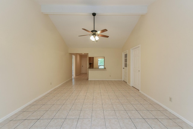 18610 Anne Dr, Webster, TX 77058 - spare room featuring ceiling fan, baseboards, and light tile patterned floors