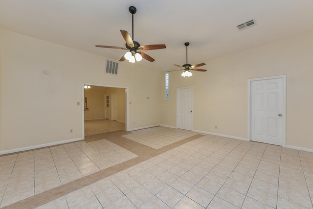 18610 Anne Dr, Webster, TX 77058 - unfurnished room with a ceiling fan, light tile patterned floors, and baseboards