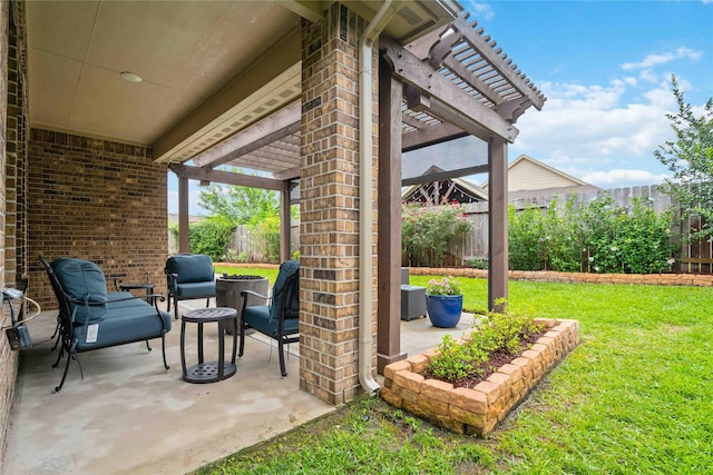18219 Octavio Frias Trl, Houston, TX 77044 - fenced backyard featuring a patio and a pergola