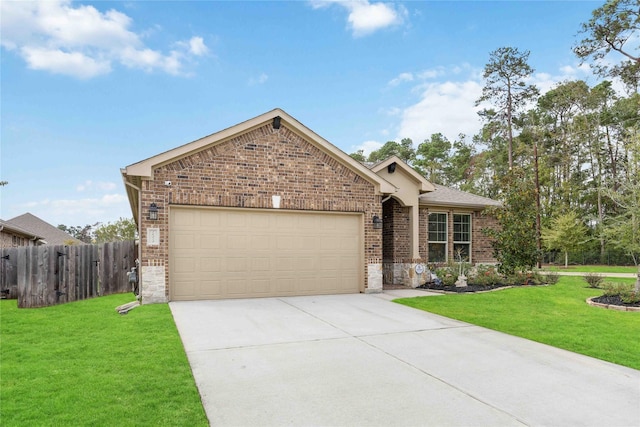 18219 Octavio Frias Trl, Houston, TX 77044 - single story home featuring brick siding, an attached garage, concrete driveway, and stone siding