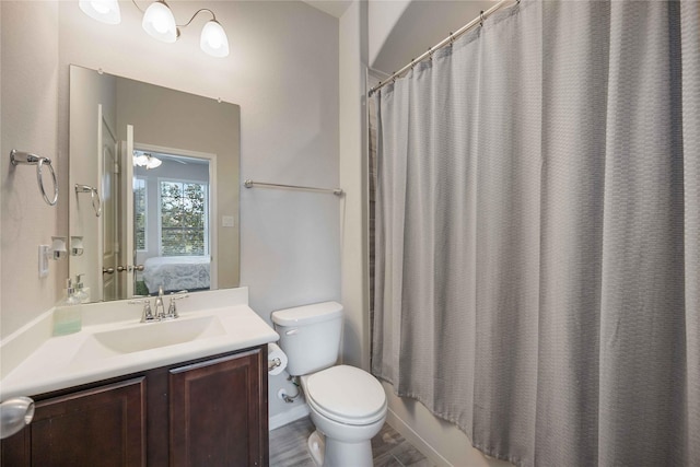 18219 Octavio Frias Trl, Houston, TX 77044 - bathroom with vanity, ensuite bathroom, and shower / bath combination with curtain