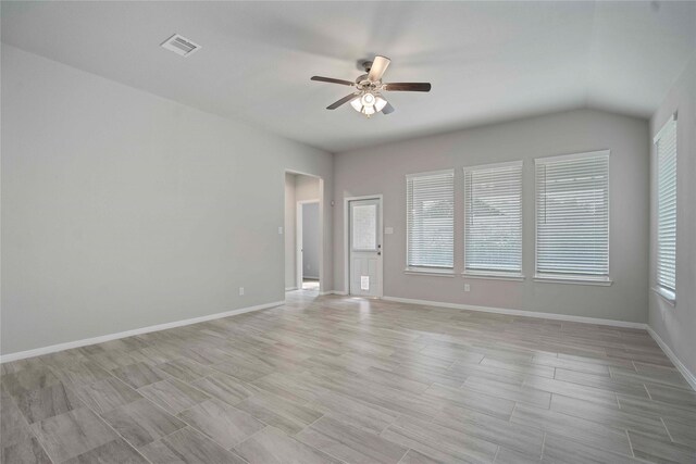 18219 Octavio Frias Trl, Houston, TX 77044 - unfurnished room with ceiling fan and lofted ceiling