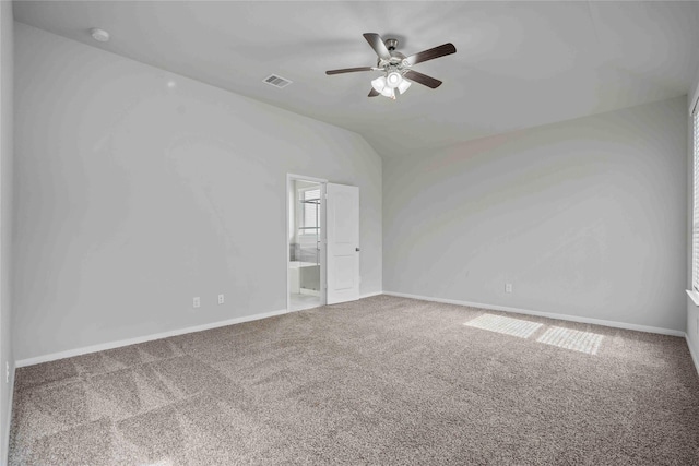 18219 Octavio Frias Trl, Houston, TX 77044 - carpeted empty room with ceiling fan, vaulted ceiling, and a smoke detector