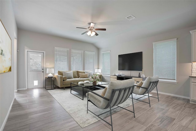18219 Octavio Frias Trl, Houston, TX 77044 - living room featuring a ceiling fan and light wood-type flooring