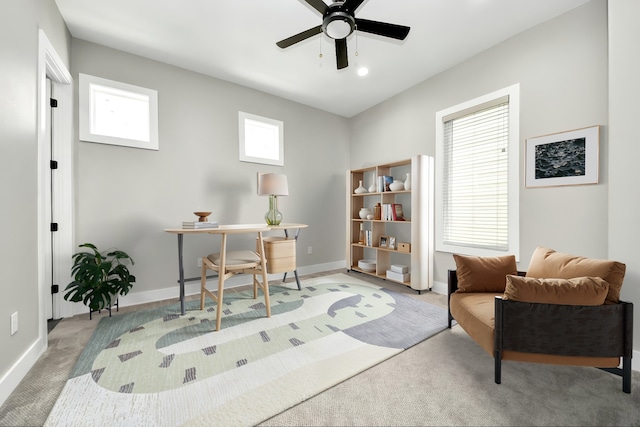 1805 Blodgett St, Houston, TX 77004 - carpeted office featuring a ceiling fan and baseboards