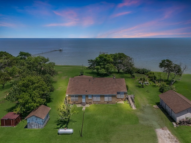11910 Cedar Gully Rd, Beach City, TX 77523 - aerial view at dusk of a water view